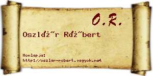 Oszlár Róbert névjegykártya