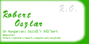 robert oszlar business card